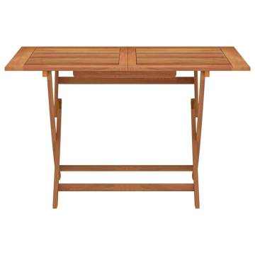 Folding Garden Table - Solid Eucalyptus Wood 120x70 cm