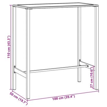 Stylish Black Bar Table - 100x50x110 cm Powder-coated Steel