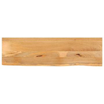 Live Edge Solid Wood Mango Table Top - 110x20x3.8 cm