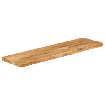 Live Edge Solid Wood Mango Table Top - 110x20x3.8 cm