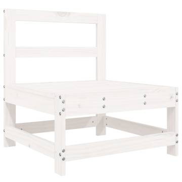 5 Piece Garden Lounge Set - White Solid Pine Wood Furniture