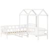 Day Bed Set with Roof White 90x190 cm Solid Pine - HipoMarket