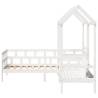 Day Bed Set with Roof White 90x190 cm Solid Pine - HipoMarket