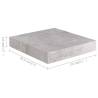 Floating Wall Shelves - Concrete Grey | Set of 2 | 23x23.5cm