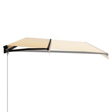 Manual Retractable Awning with LED 600x300 cm - Yellow & White