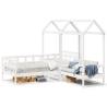 Day Bed Set with Roof White 90x200 cm Solid Wood Pine Colour white Size 90 x 200 cm 