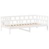 Day Bed Set with Roof - White Solid Pine 90x200 cm