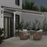 Automatic Retractable Awning with LEDs - Anthracite & White 400x350 cm