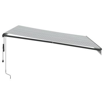 Automatic Retractable Awning with LEDs - Anthracite & White 400x350 cm