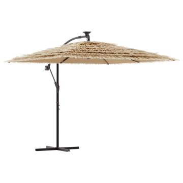 Garden Parasol with Steel Pole - Durable Brown Umbrella