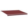 Manual Retractable Awning with LED - Burgundy 500x300 cm