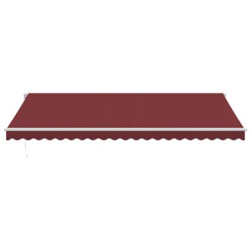 Manual Retractable Awning with LED - Burgundy 500x300 cm