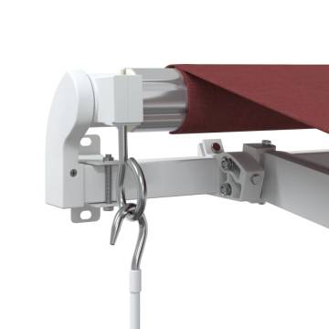 Manual Retractable Awning with LED - Burgundy 500x300 cm