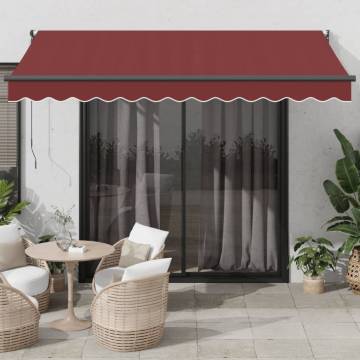 Manual Retractable Awning Burgundy 350x250 cm | HipoMarket