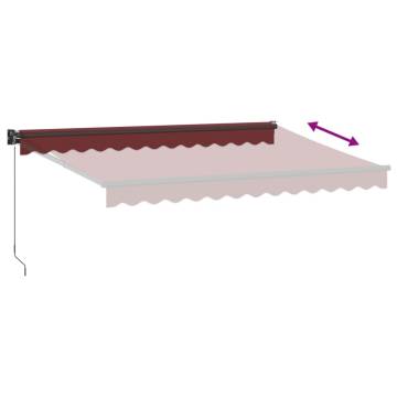 Manual Retractable Awning Burgundy 350x250 cm | HipoMarket