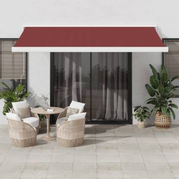 Manual Retractable Awning Burgundy 400x300 cm | HipoMarket