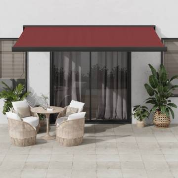 Manual Retractable Awning Burgundy 400x300 cm - Hipomarket