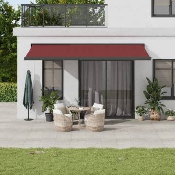 Manual Retractable Awning Burgundy 500x300 cm | HipoMarket