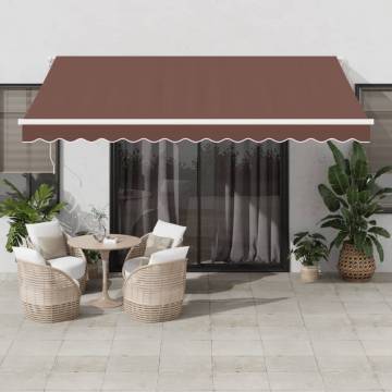 Manual Retractable Awning with LED Brown 400x350 cm | Hipo Market