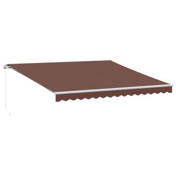 Manual Retractable Awning with LED Brown 400x350 cm | Hipo Market