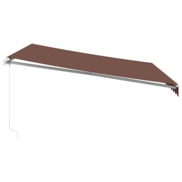 Manual Retractable Awning with LED Brown 400x350 cm | Hipo Market