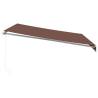 Manual Retractable Awning with LED Brown 400x350 cm | Hipo Market