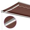 Manual Retractable Awning with LED Brown 400x350 cm | Hipo Market