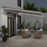 Manual Retractable Awning with LED Anthracite & White 600x350 cm