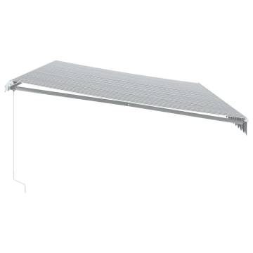 Manual Retractable Awning with LED Anthracite & White 600x350 cm