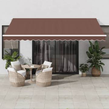 Manual Retractable Awning with LED - Brown 450x300 cm