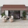 Manual Retractable Awning with LED Brown 450x300 cm Colour brown and white Size 450 x 300 cm Quantity in Package 1 