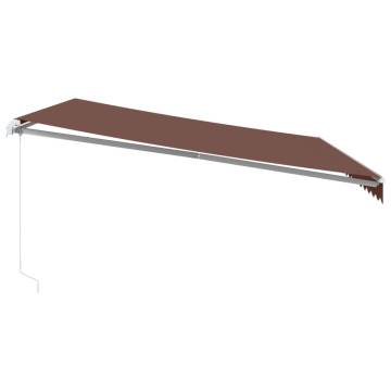 Manual Retractable Awning with LED - Brown 450x300 cm