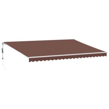 Manual Retractable Awning with LED - Brown 500x300 cm