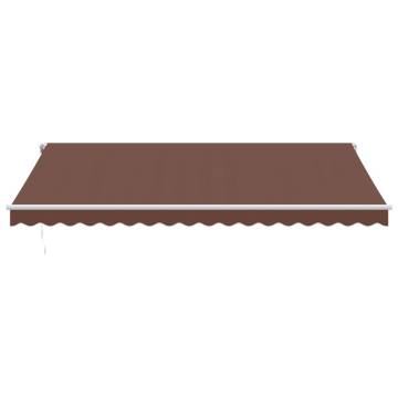 Manual Retractable Awning with LED - Brown 500x300 cm