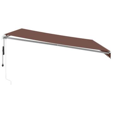 Manual Retractable Awning with LED - Brown 500x300 cm