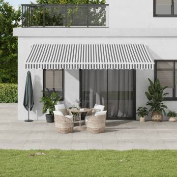 Manual Retractable Awning with LED - Anthracite & White