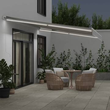 Manual Retractable Awning with LED - Anthracite & White