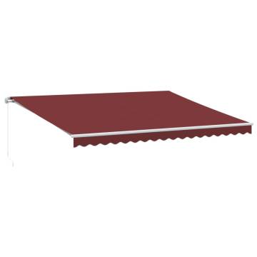 Manual Retractable Awning Burgundy 450x350 cm - Hipomarket