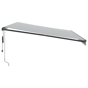 Automatic Retractable Awning Anthracite & White 500x350 cm