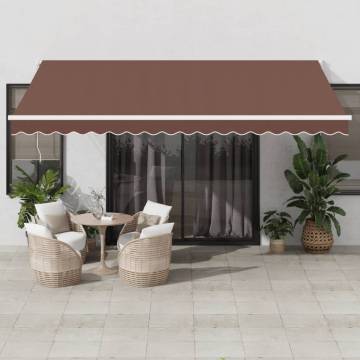 Manual Retractable Awning Brown 450x300 cm - Hipomarket UK