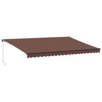 Manual Retractable Awning Brown 500x350 cm for Patios