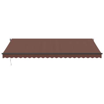 Manual Retractable Awning Brown 500x350 cm for Patios