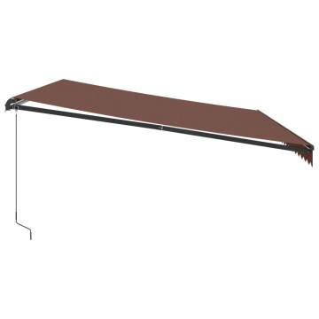 Manual Retractable Awning Brown 500x350 cm for Patios