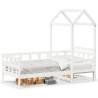 Day Bed with Roof White 80x200 cm Solid Wood Pine Colour white Size 80 x 200 cm 