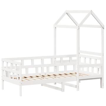 Day Bed with Roof White 80x200 cm Solid Wood Pine - Hipomarket