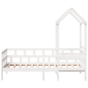 Day Bed with Roof White 80x200 cm Solid Wood Pine - Hipomarket