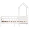 Day Bed with Roof White 80x200 cm Solid Wood Pine - Hipomarket