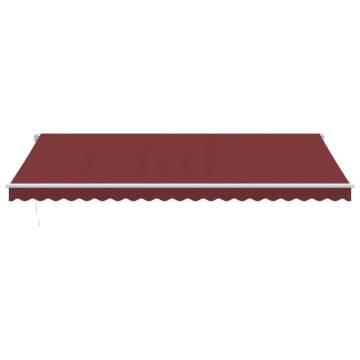 Manual Retractable Awning Burgundy 500x350 cm - Hipomarket