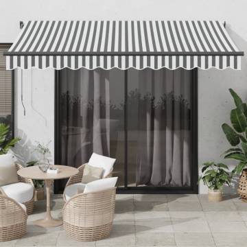 Automatic Retractable Awning with LEDs - Anthracite & White