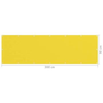 Yellow HDPE Balcony Screen 90x300 cm - Privacy & Shade